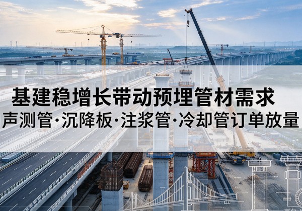 洪山基建稳增长带动预埋监测管材需求，声测管、沉降板、注浆管订单持续放量